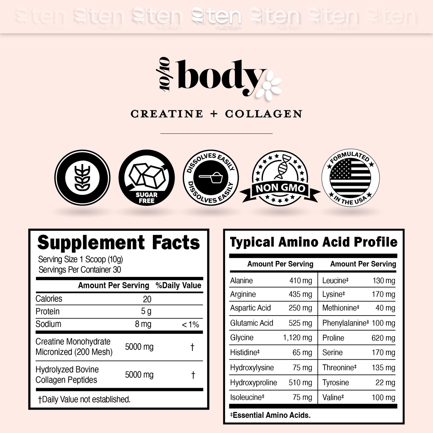 10/10 Body | Creatine + Collagen